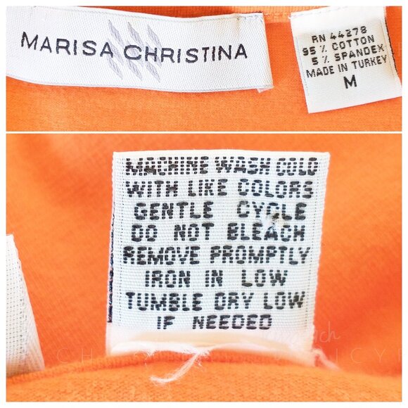Marisa Christina T-Shirt Medium Orange Vintage 90s Y2K Classic Lagenlook Preppy - Picture 6 of 11